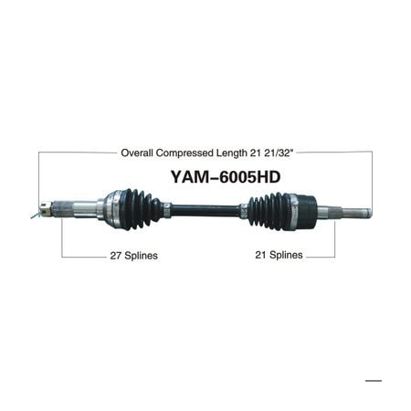 Wide Open Heavy Duty CV Axle for YAM HD FRONT LEFT YFM660F GRIZZ 02 YAM-6005HD